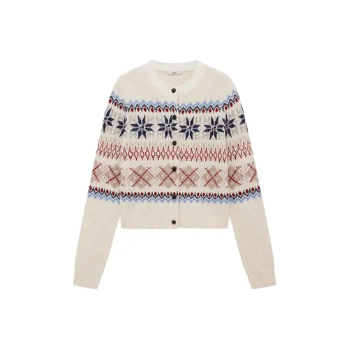 D'zzit Экрю Кардиган Женские Трикотаж