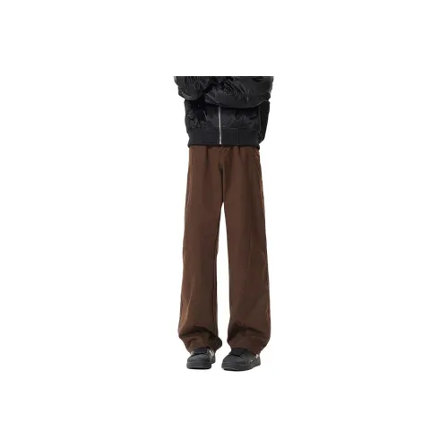 CTIDESTRAW Кофейный с флисовой подкладкой [CT] Мужские Повседневные Штаны