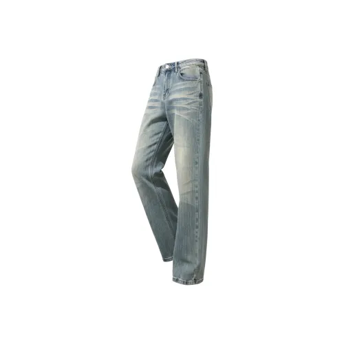 GANGZAI Blue Unisex Jeans GANGZAI Синий Унисекс Джинсы