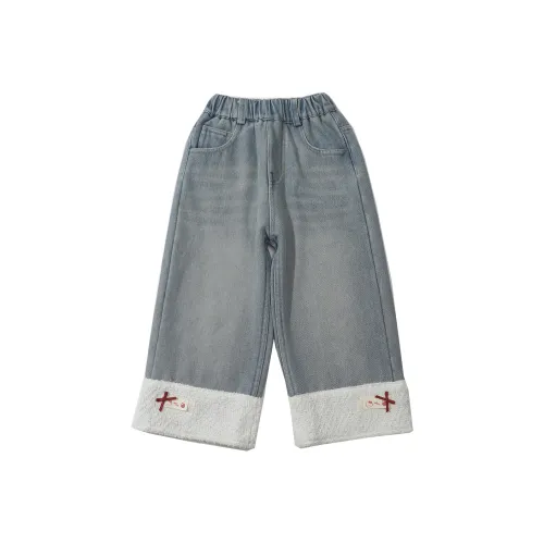 SHIBU Rice Соус Малыш Ankle Этикетка Флис Джинсы PICTURE Цвет KIDS Джинсы