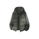 [90 Утиный пух Теплый и Водоотталкивающий] Военный зеленый (B Бесплатно Лошадь Грудь Значок)