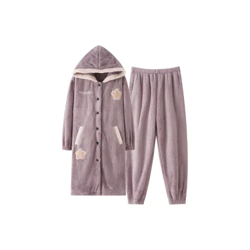 CAOBENCHUSE Фиолетовый Женские Пижамные Комплекты