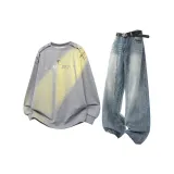 Топ Фотиния Серый + Синие Штаны