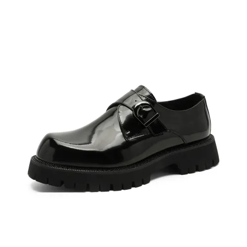 Lanza Британский Блестящий Кожаные туфли Мужской Формальная одежда Бизнес Платформа Slip-On Мужские повседневные туфли