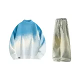 Синие + Желтые Грязные Джинсы с Флисовой Подкладкой