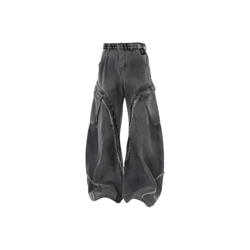 GET MAX GIFT Серый Унисекс Джинсы