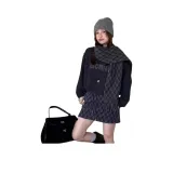 Темно-синий синий топ + юбка + шарф