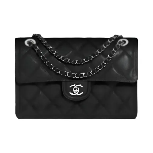 CHANEL Сумка из крупнозернистой текстурированной коровьей кожи с клапаном сумка через плечо женская черная