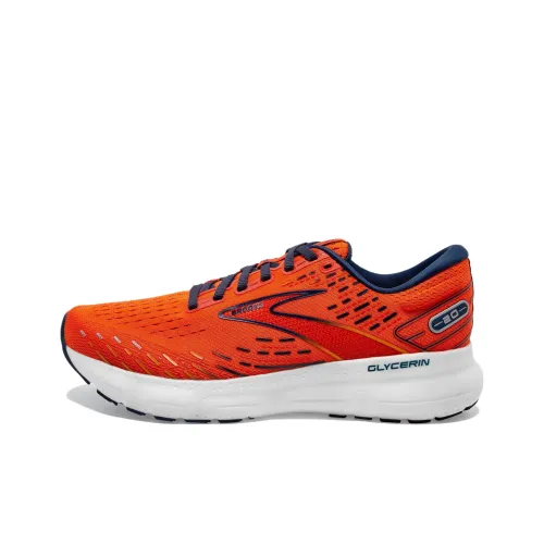 Brooks Glycerin 20 Износостойкий и Легкий Низкий Топ Беговые кроссовки Мужские Апельсиновые