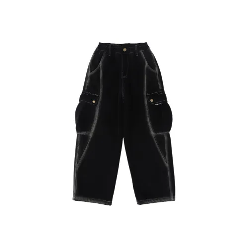 MUMUWU HOUSE Черный Серый Цвет Школьные Джинсы