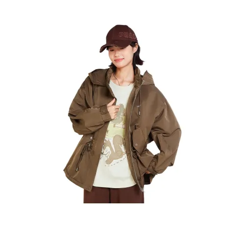 MUGUOGUOMU Осенний и зимний хлопковый пуховик с утяжкой на талии для женщин