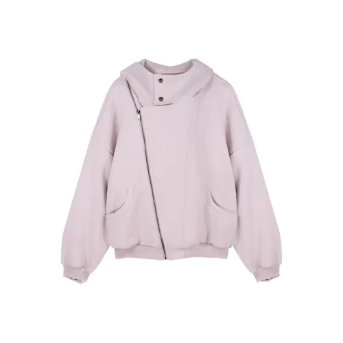 IUNOP Pink Fleece-Lined Women's Short Coat IUNOP Розовый Флисовый Короткий Пальто для Женщин