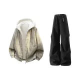 Серый топ + черные штаны