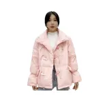 Розовый хлопковый пуховик