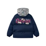 Темно-синий, синий с серым капюшоном