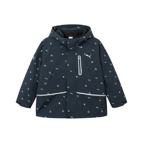 PUMA Пуховик Черный Цветочный Тон Детский