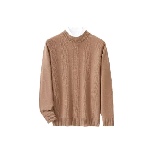 JINJU Сердцебиение Верблюжий цвет Мужские Свитера