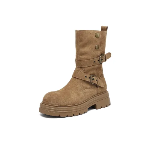 BLUBLONC Колено Высокая ботинка Martin Женская