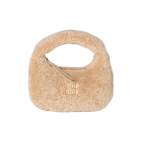 MIU MIU Wander Series Sheepskin Crossbody Bag Mini Women's Beige