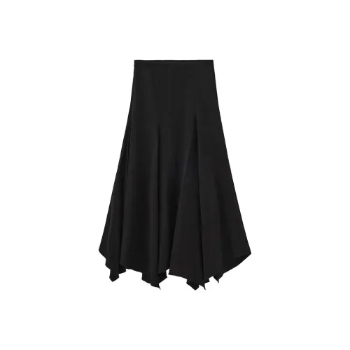 CUBIC Черный Женские Повседневные Длинные Юбки