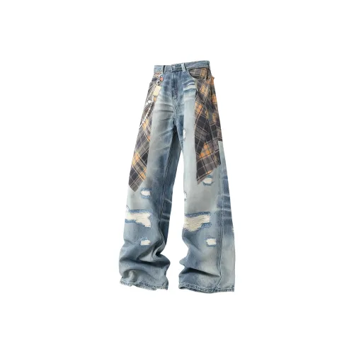 HANGYU Blue Unisex Jeans HANGYU Синий Унисекс Джинсы