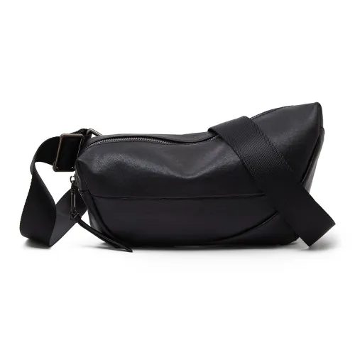 LAORENTOU Сумка через плечо из коровьей кожи стандартная мужская черная