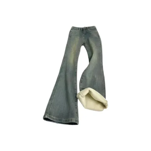 GOYN Винтажные синие джинсы с флисовой подкладкой унисекс