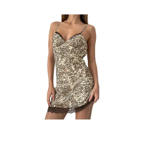 Motel Rocks Philena Мини Slip Платье In Wild leopard Slip Платье Женские