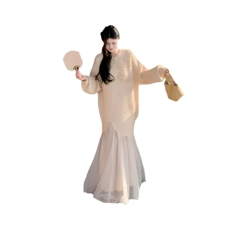 MDEHT Длинное платье с длинными рукавами женское