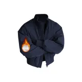 Темно-синий пуховый пиджак [тяжелый, теплоизоляционный, с эффектом тепла]