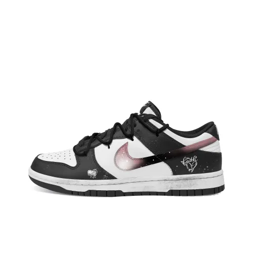 Nike Dunk Встреча Устойчивые к истиранию Низкие Кроссовки для скейтбординга Унисекс Черные Розовые