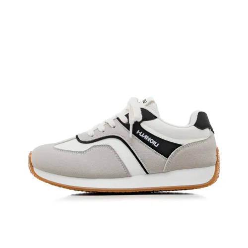 HUANQIU Износостойкий Легкий Дышащий Противоскользящий. Низкий Топ Беговые кроссовки Женские Белый Серый