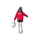 Красный флисовый свитшот