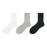 [Утолщенные носки Loop] Натуральный белый + Светло-серый + Черный [3 упаковки]
