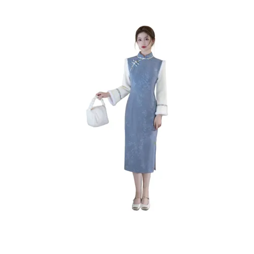 VENICEW Длинное платье с длинными рукавами женское