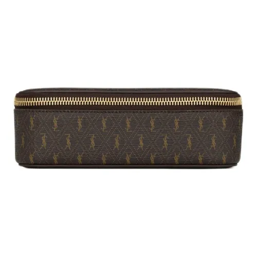 SAINT LAURENT LE MONOGRAMME Artificial Leather Внутреннее пространство Коробка Маленький Унисекс Каштановый