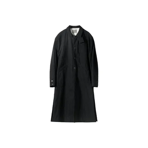 HUANXIANGZHE Длинный тренч унисекс черный
