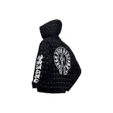 Черный повсюду с принтом крест с капюшоном