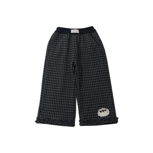 SHIBU Бежевый Соус Малыш Кружевная отделка В клетку С флисовой подкладкой Брюки Цвет изображения Предшкольные Тренировочные брюки