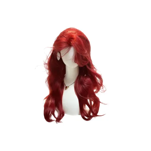 GLUNA King Red Big Wave Curl Женская парик Высокая температура Пряжа