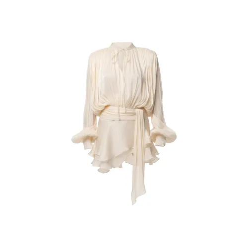 JLUXLABEL Creampureglowdrapedminidress желтое pureglowdrapedminidress Длинное Платье с длинными рукавами Женское