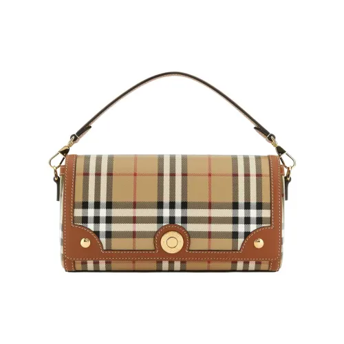 Burberry Note Ткань с кожей через плечо сумка женская хаки и коричневый