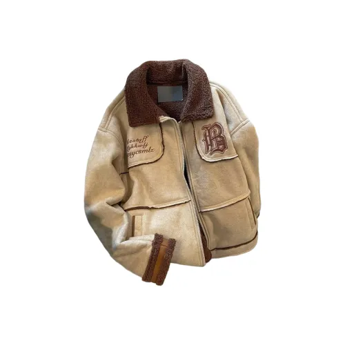 QEWBG Абрикос Овечья шкура Унисекс Пуховики