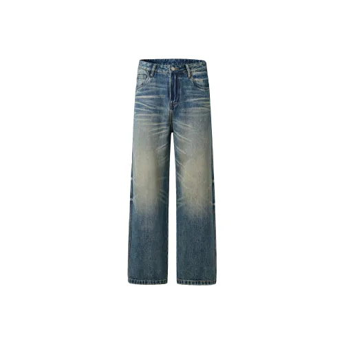A3G4 Cream Blue Unisex Jeans A3G4 Кремовые Синие Унисекс Джинсы