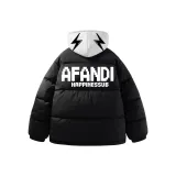 Чёрный одиночный хлопковый пуховик