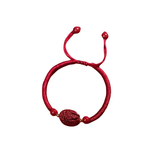 Qiyuanhui Браслет с шнурками из киновари унисекс красный