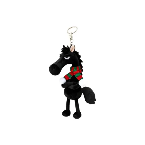 JIAOCHONGRIJI Heaven Sent Крутой черный Лошадь Плюшевый Брелок 14 см Длина тела