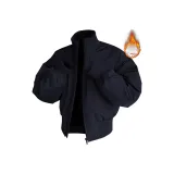 Темно-синий пуховый пиджак [тяжелый, теплоизоляционный, с эффектом тепла]