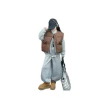 Серый кофейный жилет