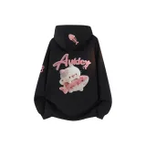 Тяжелый полиэстер-хлопок, черный-розовый (с флисовой подкладкой)